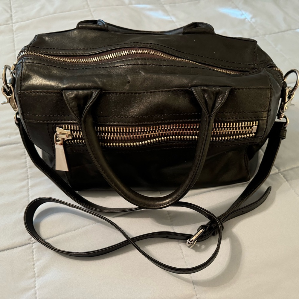 Frye Genuine Leather Black Satchel w/removable shoulder strap. Beautiful bag!